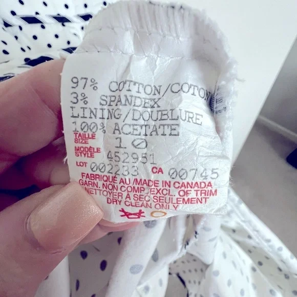 Citrine Spaghetti strap black and white polka dot dress cotton Size 10 - Picture 5 of 5